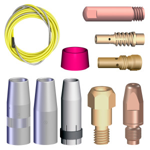 Burner components and consumables MIG/MAG