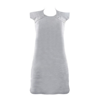 Welder's apron made of genuine leather, gray