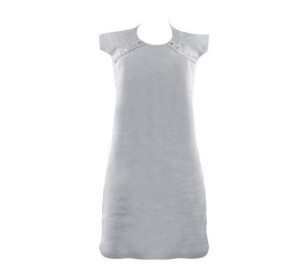 Welder's apron made of genuine leather, gray