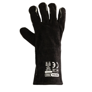 Краги зварювальника 35 см чорна шкіра з підкладкою Expert, КВІТКА