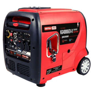 Генератор інверторний в корпусі 3,5/4,0 КВт KG4000iED-O (ручний+електр. пуск) двопаливний (бенз/газ 3,2/3,5 кВт),  КВІТКА PRO
