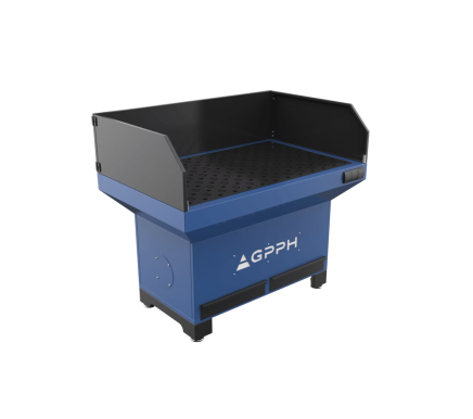 Шліфувально-зварювальний стіл (основа) з захисними екранами 1270×770 мм, отвори Ø28 мм, сітка 100×100 мм