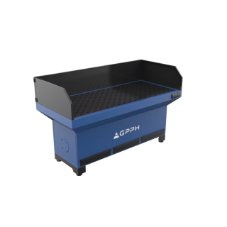 Шліфувально-зварювальний стіл (основа) з захисними екранами 1870×770 мм, отвори Ø28 мм, сітка 100×100 мм