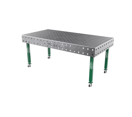 GPPH SMART 12 mm Welding Table on Wheels 2000×1000 mm, Ø28 mm holes, 100×100 mm grid