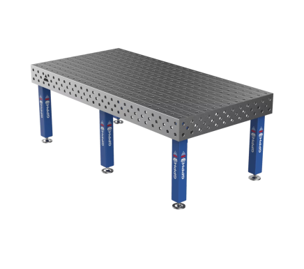 Welding table PRO on supports 2400×1200 mm, holes Ø28 mm, mesh 100×100 mm