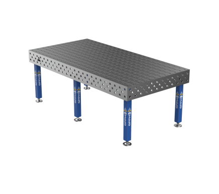Welding table PLUS on supports 2400x1200 mm, holes Ø28 mm, mesh 100×100 mm