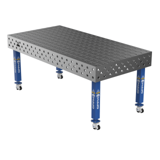 Зварювальний стіл PLUS на колесах 2000x1000 мм, отвори Ø28 мм, сітка 100×100 мм