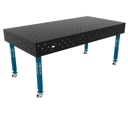 ECO welding table on wheels 2000x1000 mm, holes Ø16 mm, mesh 100×100 mm
