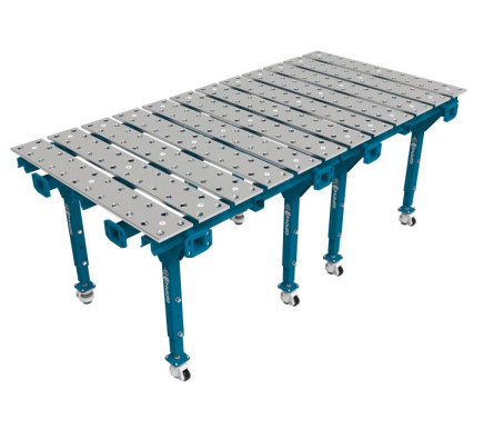 Модульний подвійний зварювальний стіл 2400x1200 mm fi28 mm Сітка 100x100 mm