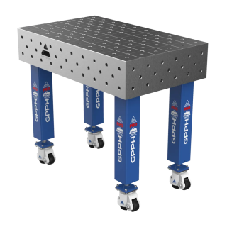Зварювальний стіл PRO на колесах 1000x600 mm fi16 mm Сітка Діагональна