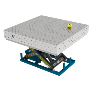 Зварювальний стіл PLUS INOX з гідравлічною системою підйому 1500x1480 mm fi16 mm Сітка Діагональна