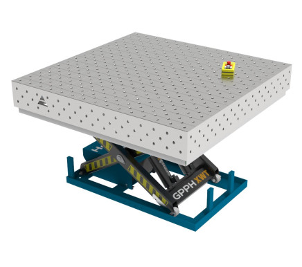 Зварювальний стіл PLUS INOX з гідравлічною системою підйому 1500x1480 mm fi16 mm Сітка Діагональна