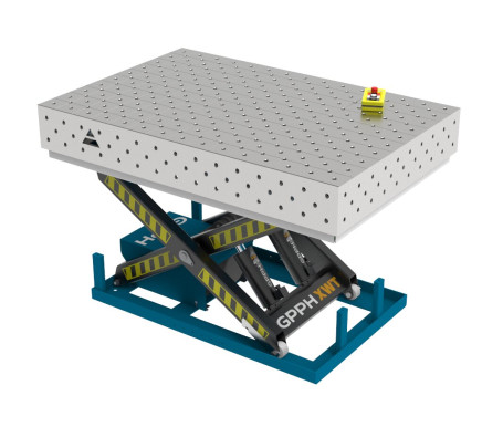 Зварювальний стіл PLUS INOX з гідравлічною системою підйому 1500x1000 mm fi16 mm Сітка Діагональна