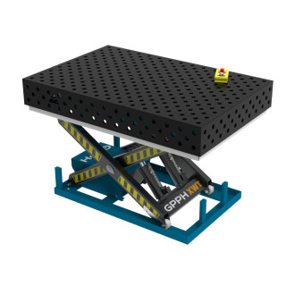 Зварювальний стіл ECO з гідравлічною системою підйому 1500x1000 mm fi28 mm Сітка Діагональна