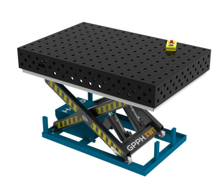 Зварювальний стіл PRO з гідравлічною системою підйому 1500x1000 mm fi28 mm Сітка 100x100 mm
