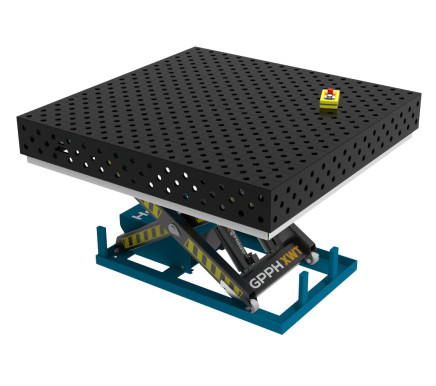 Зварювальний стіл PRO з гідравлічною системою підйому 1500x1480 mm fi28 mm Сітка Діагональна