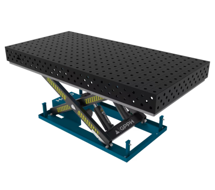 Зварювальний стіл PRO з гідравлічною системою підйому 2400x1200 mm fi28 mm Сітка 100x100 mm