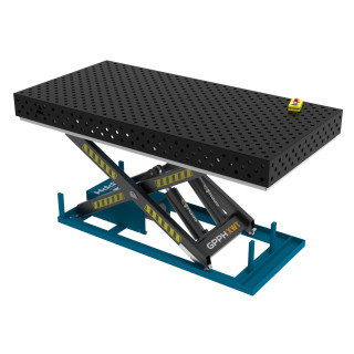 Зварювальний стіл EXPERT з гідравлічною системою підйому 2400x1200 mm fi28 mm Сітка Діагональна