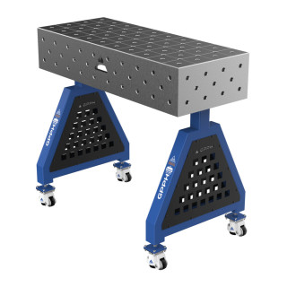 Сварочная опора TRESTLE PLUS на колесах 1000x400x200 мм ф 16 мм Сетка Диагональная