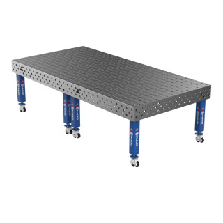 Welding Table PRO on Wheels 3000x1480 mm fi28 mm Grid 100x100 mm