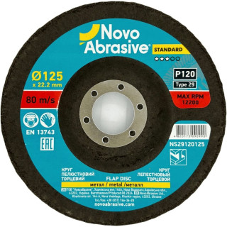 Круг лепестковый торцевой NOVOABRASIVE 29 125x22,23 мм, P120