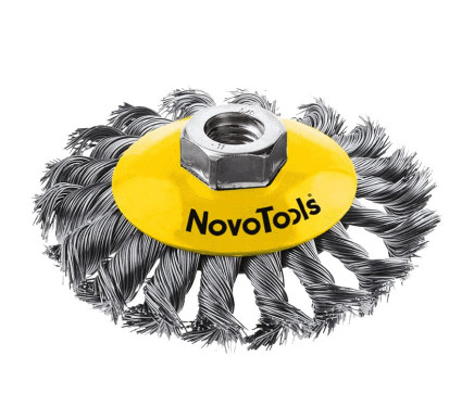 Щітка конусна NovoTools 125, плетений дріт