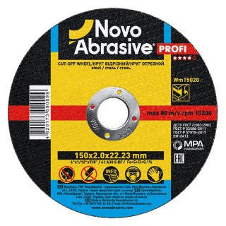 Cutting Disc NOVOABRASIVE 41 150 x 2.0 x 22.23 mm, for Metal