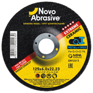 Grinding Wheel NovoAbrasive Extreme 27 125 x 6.0 x 22.23 mm, for metal