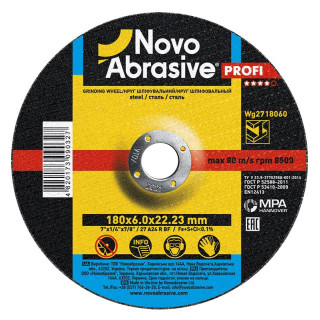 Grinding Wheel NOVOABRASIVE 27 180x6.0x22.23 mm for Metal