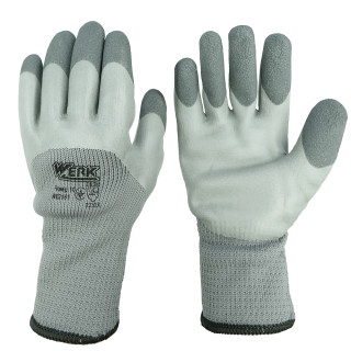 PE gloves, gray, with double gray latex coating, insulated WERK