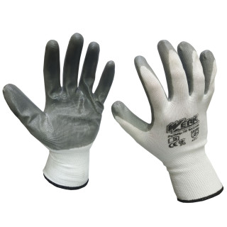 Knitted polyester mittens, nitrile coating (series), size 10 WERK