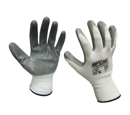 Knitted polyester mittens, nitrile coating (series), size 10 WERK